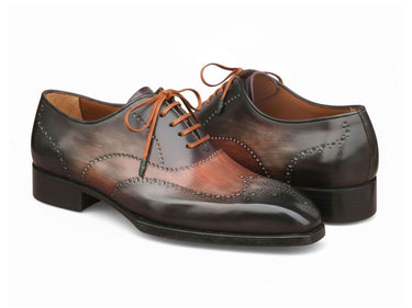Paul Parkman Men's Goodyear Welted Wingtip Oxford Shoes Green & Brown (ID#E271) — view 6