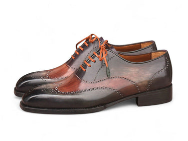Paul Parkman Men's Goodyear Welted Wingtip Oxford Shoes Green & Brown (ID#E271) — view 4