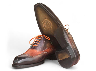 Paul Parkman Men's Goodyear Welted Wingtip Oxford Shoes Green & Brown (ID#E271) — view 5
