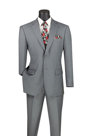 Vinci Medium Gray Regular Fit 2 Piece Suit - F-2C900