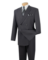 Vinci Double Breasted Regular Fit Suit in Heather Gray - DC900-1