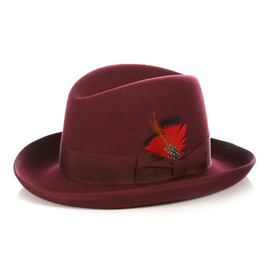 Ferrecci Godfather in Burgundy Australian Wool Felt Homburg
