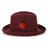 Ferrecci Godfather in Burgundy Australian Wool Felt Homburg