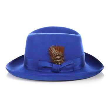 Ferrecci Godfather in Royal Blue Australian Wool Felt Homburg