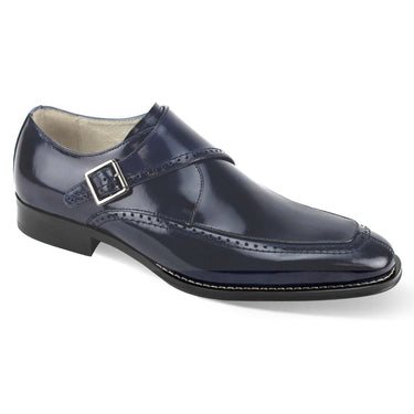 Giovanni Amato Genuine Leather Monk Strap Slip-On Shoe in Navy #color_ Navy