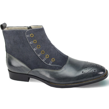 Giovanni Kendrick Leather Button Up Dress Boot in Grey #color_ Grey