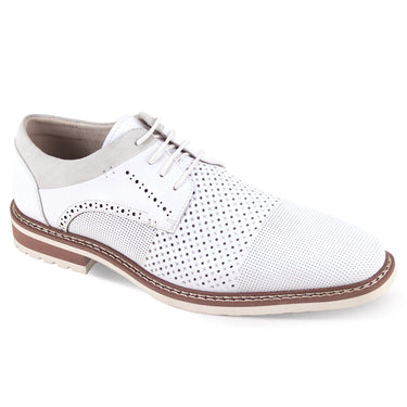 Giovanni Lambo Leather Lace-up Oxford in White #color_ White