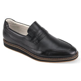 Giovanni Loyd Two Tone Leather Penny Loafer in Black