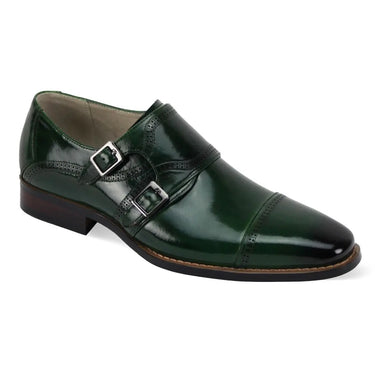 Giovanni Noel Double Strap Leather Oxford in Green #color_ Green