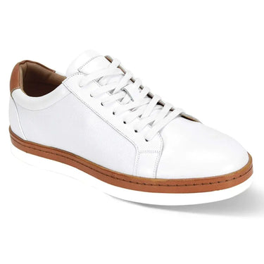 Giovanni Porter Genuine Leather Dress Casual Sneakers in White #color_ White