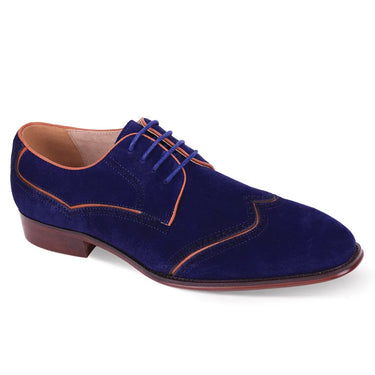 Giovanni Samson Suede Brogue Dress Shoes in Blue #color_ Blue