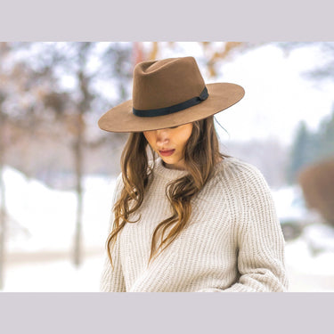 Bigalli Giza Flat Brim Wool Felt Hat