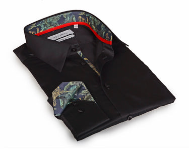 Go-To Button-Up Shirt With Contrast Details // Black // Contemporary Fit (Regular)