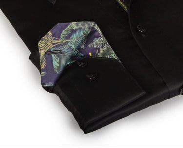 Go-To Button-Up Shirt With Contrast Details // Black // Contemporary Fit (Regular)