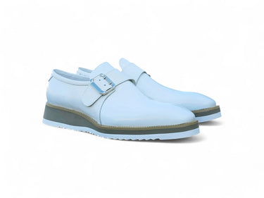 Carrucci Shoes Patent Leather Monkstrap Slip-On in White