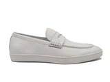 Carrucci Shoes Patina Burnished Penny Loafer Sneaker in White