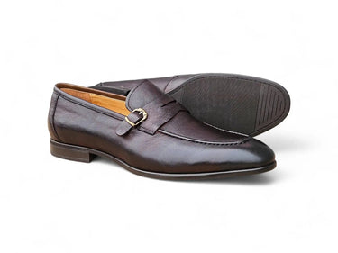 Carrucci Shoes Grant Brown Leather Buckle Loafer