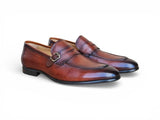 Carrucci Shoes Grant Brown Leather Buckle Loafer in Whisky