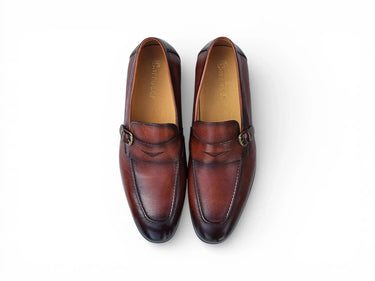 Carrucci Shoes Grant Brown Leather Buckle Loafer