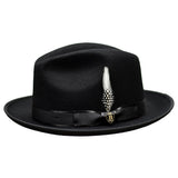 Bruno Capelo Hi Boi High Crown Wool Fedora in Black