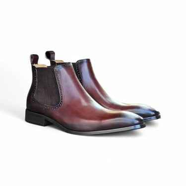 Hand Burnished Chelsea Boots in Chestnut