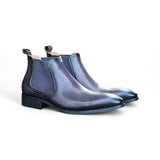 Hand Burnished Chelsea Boots in Gray