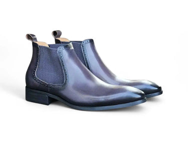 Hand Burnished Chelsea Boots in Gray