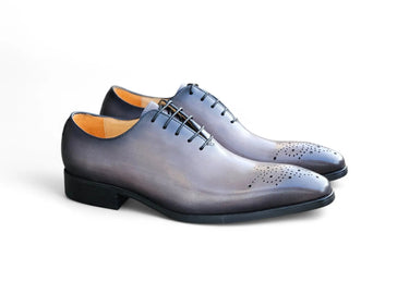 Carrucci Shoes Hand Burnished Wholecut Calf Oxford in Gray