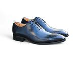 Carrucci Shoes Hand Burnished Wholecut Calf Oxford in Navy