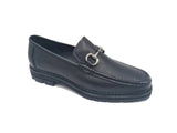 Carrucci Shoes Horsebit Loafer Lug Sole Black