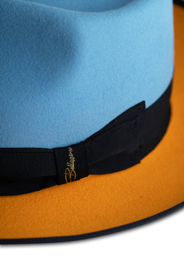 The Fox Fedora - Two Tone (Powder Blue / Sunset Orange)