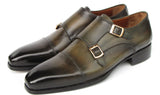 Paul Parkman Men's Goodyear Welted Double Monkstrap Shoes Green