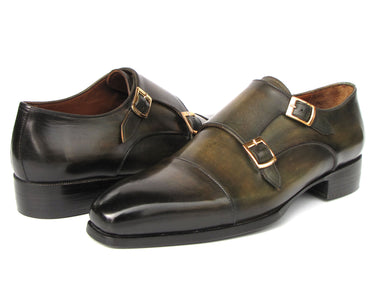 Paul Parkman Men's Goodyear Welted Double Monkstrap Shoes Green