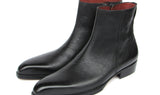 Paul Parkman Men's Black Floater Leather Side Zipper Boots