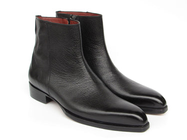 Paul Parkman Men's Black Floater Leather Side Zipper Boots