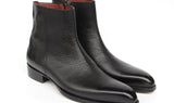 Paul Parkman Men's Black Floater Leather Side Zipper Boots