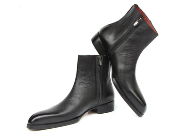 Paul Parkman Men's Black Floater Leather Side Zipper Boots