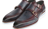 Paul Parkman Men's Smart Casual Monkstraps Blue & Bordeaux Patina