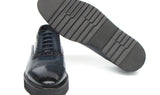 Paul Parkman Men's Smart Casual Cap Toe Oxford Shoes Navy Leather