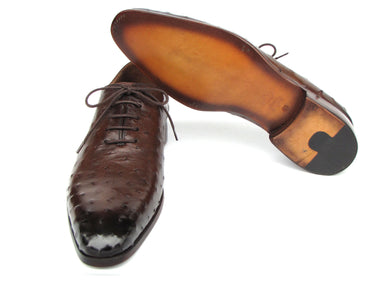Paul Parkman Men's Brown Genuine Ostrich Oxford Shoes