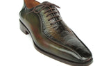 Paul Parkman Green Genuine Ostrich Leg Bicycle Toe Oxfords
