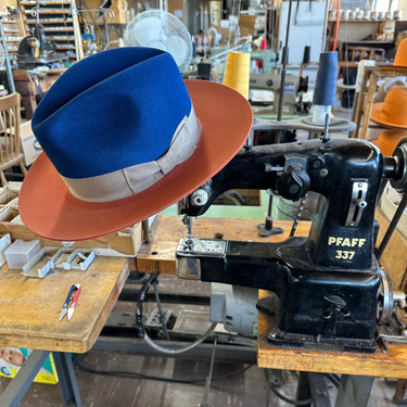 Bellissimo El Capo Two Tone in Sapphire and Cinnamon Wool Fedora