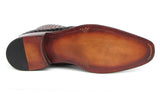 Paul Parkman Brown Burnished Woven Leather Zipper Boots
