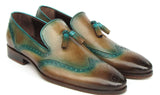 Paul Parkman Men's Tassel Loafers Olive & Green Patina