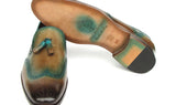 Paul Parkman Men's Tassel Loafers Olive & Green Patina
