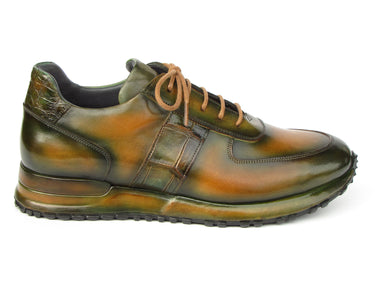 Paul Parkman Men's Olive Green Hand-Painted Sneakers