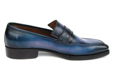 Paul Parkman Men's Blue Patina Handmade Loafers