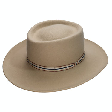 Fernandez y Roche Dallas Ribbon in Manilla Wool Gambler Hat Made in Spain in Manilla
