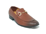 Carrucci Shoes KS525-305 Soft Leather Buckle Loafer in Cognac