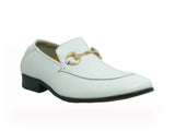 Carrucci Shoes KS525-305 Soft Leather Buckle Loafer in White